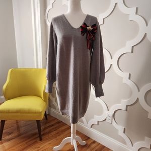 Gray sweater dress